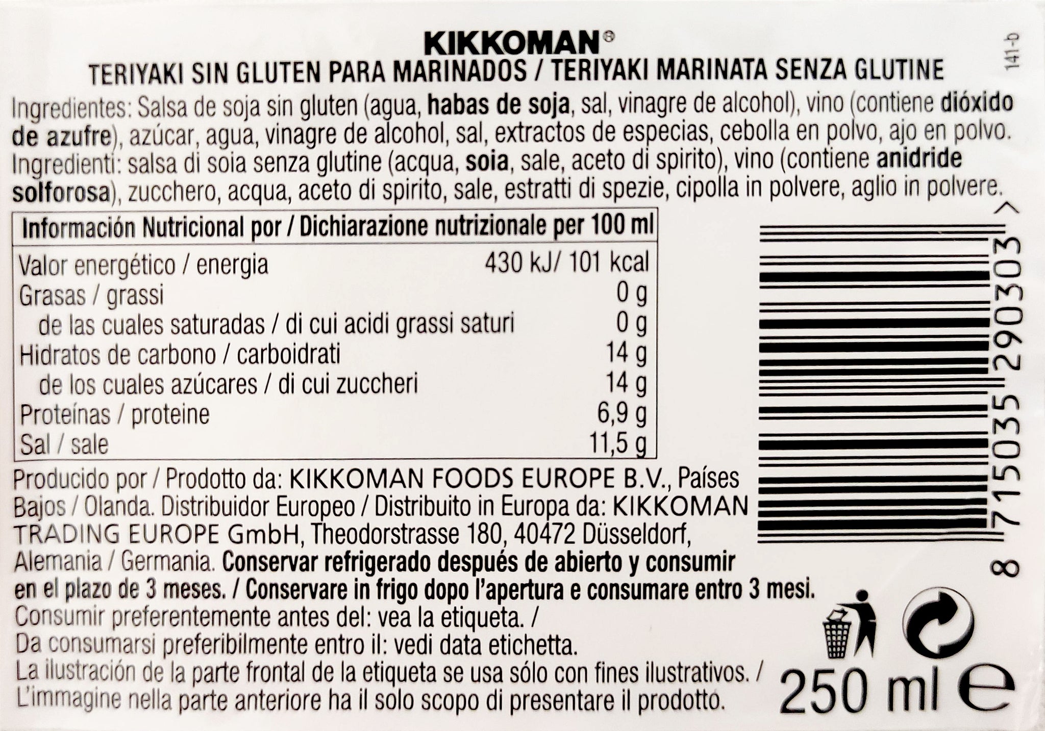 Salsa di soia Kikkoman con meno sale 1 litro – Pacific - Varese